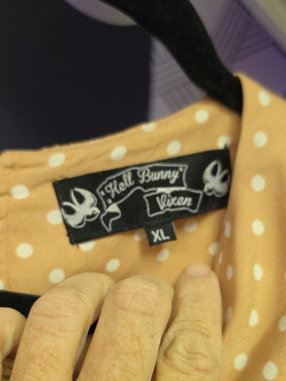 Hell Bunny Rockabilly 1940s Polka Dot Midi Dress - Picture 3 of 6